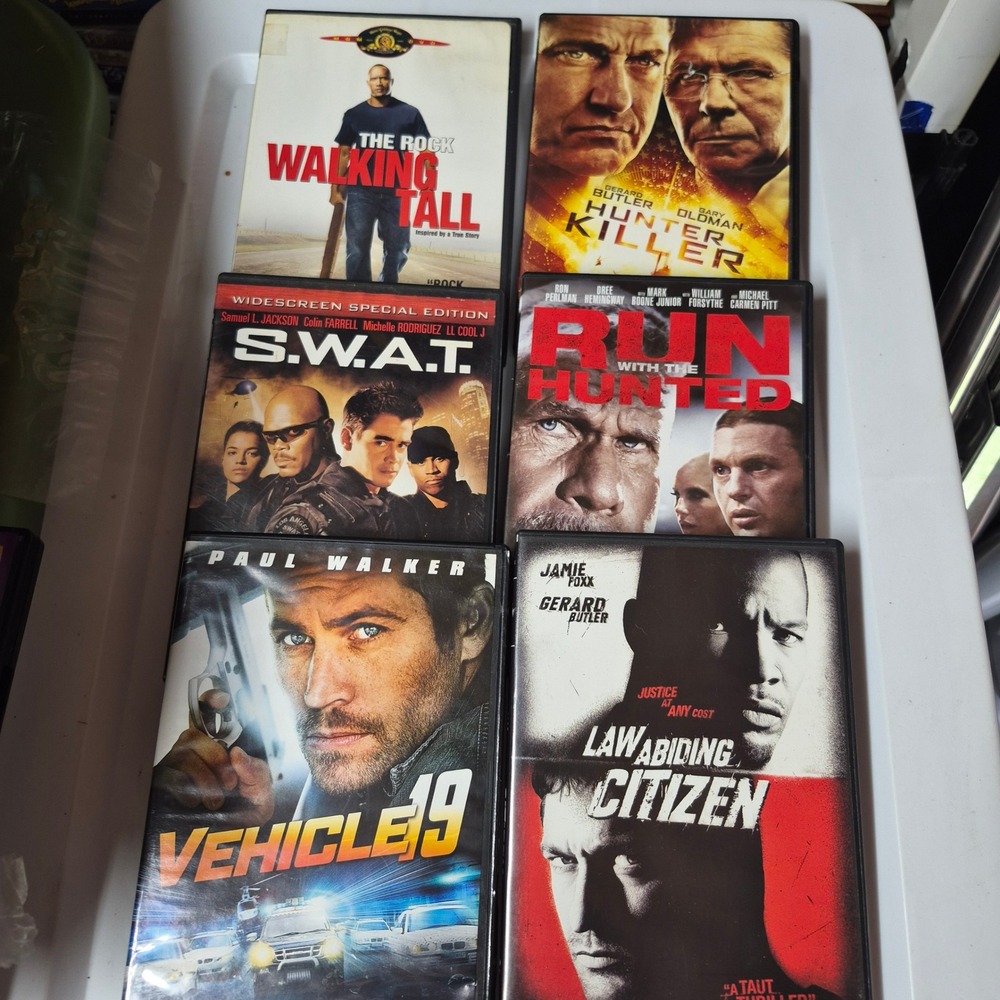 Action Movie DVD Lot 6pc Walking Tall Hunter Killer SWAT Vehicle 19 Law Abiding